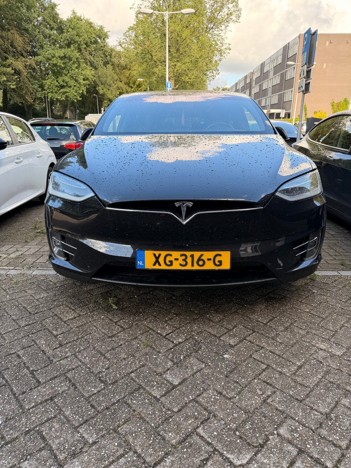 Tesla Model X, Auto's, Automaat, Model X, 124 €/maand, Zwart