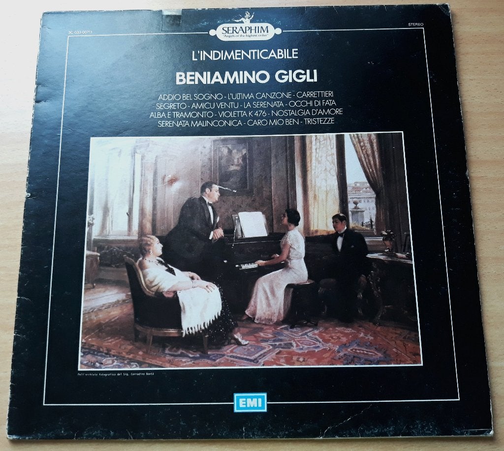 Beniamino Gigli - L'Indimenticabile - Seraphim 3C 033 00711, Cd's en Dvd's, Vinyl | Klassiek, Opera of Operette, Ophalen of Verzenden