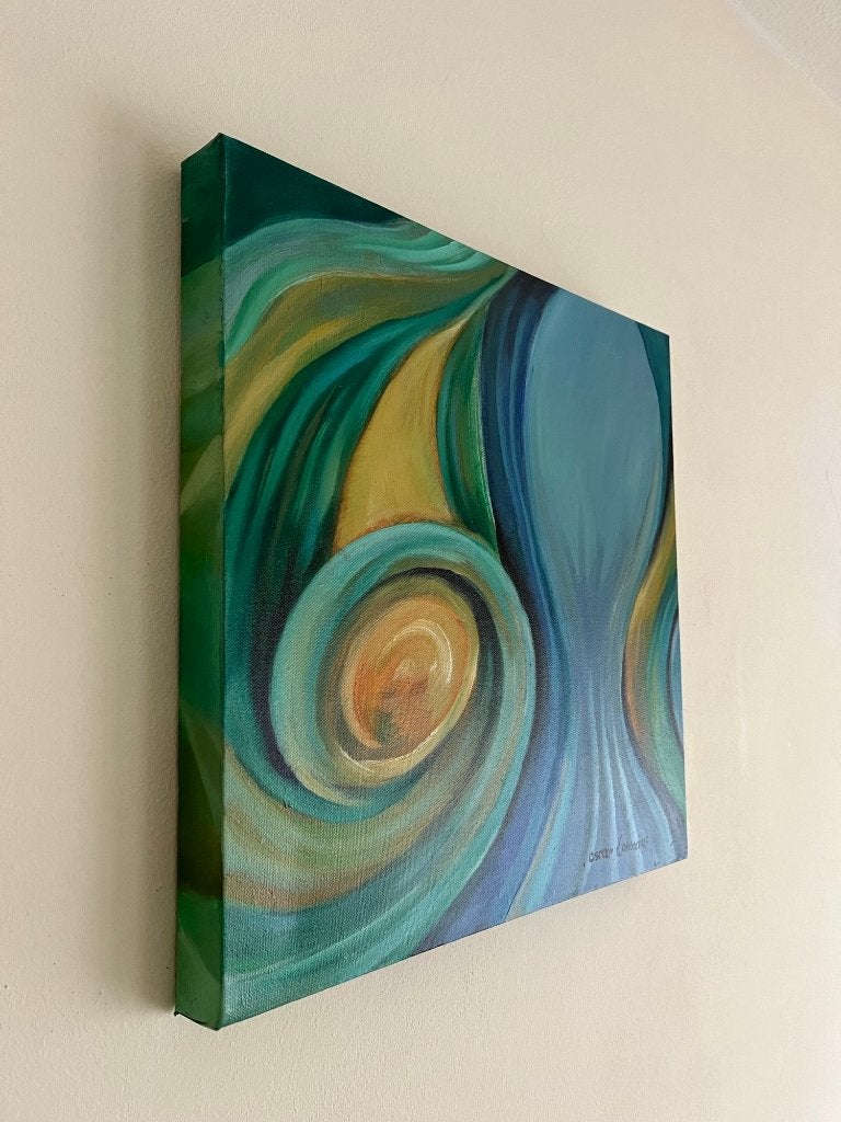 gesigneerd abstract schilderij Oscar Lormans, Verzenden