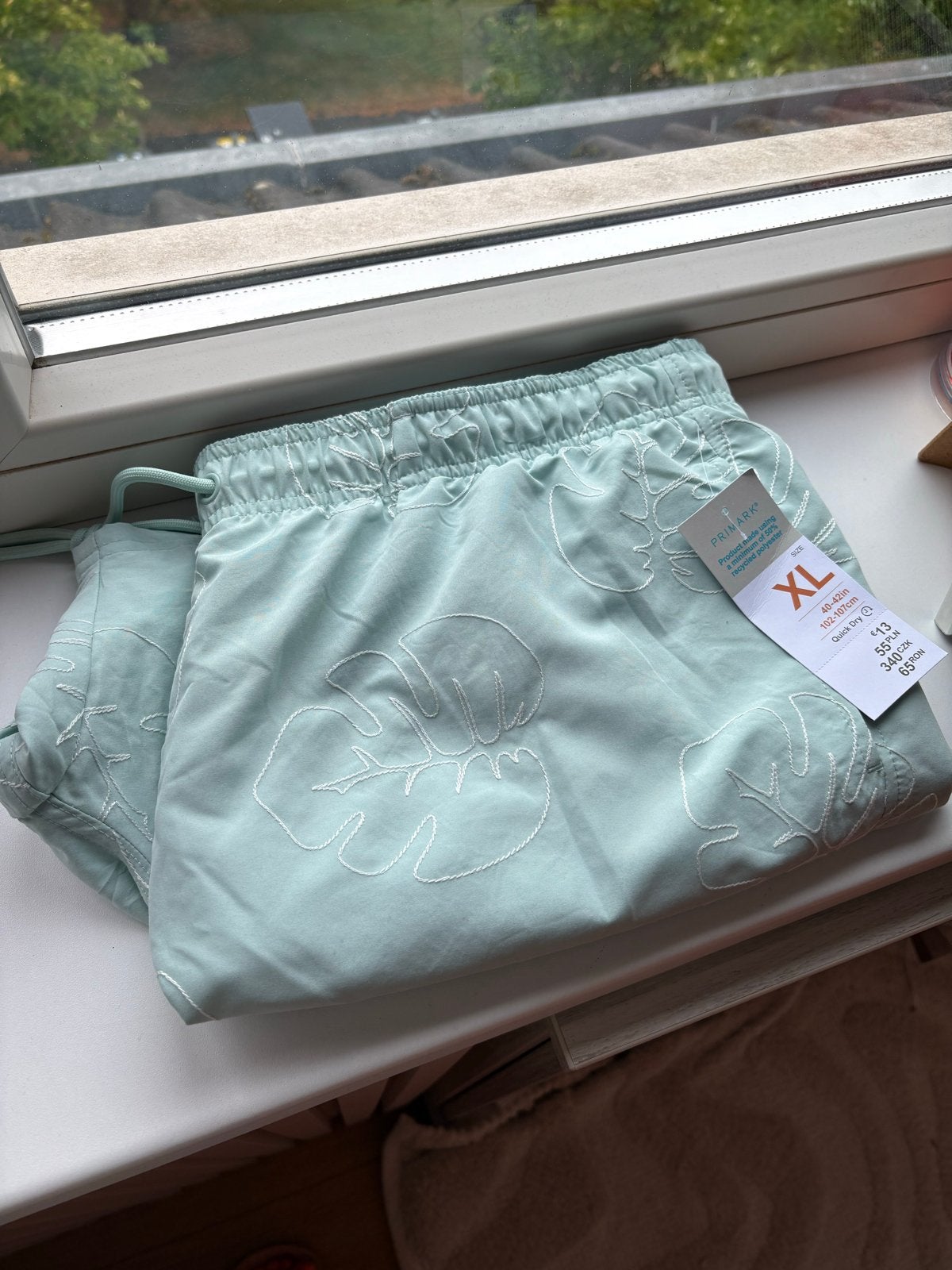 Heren zwemshort XL - Lichtgroen met bladprint, Ophalen of Verzenden, Maat 56/58 (XL), Groen, Zwemshort