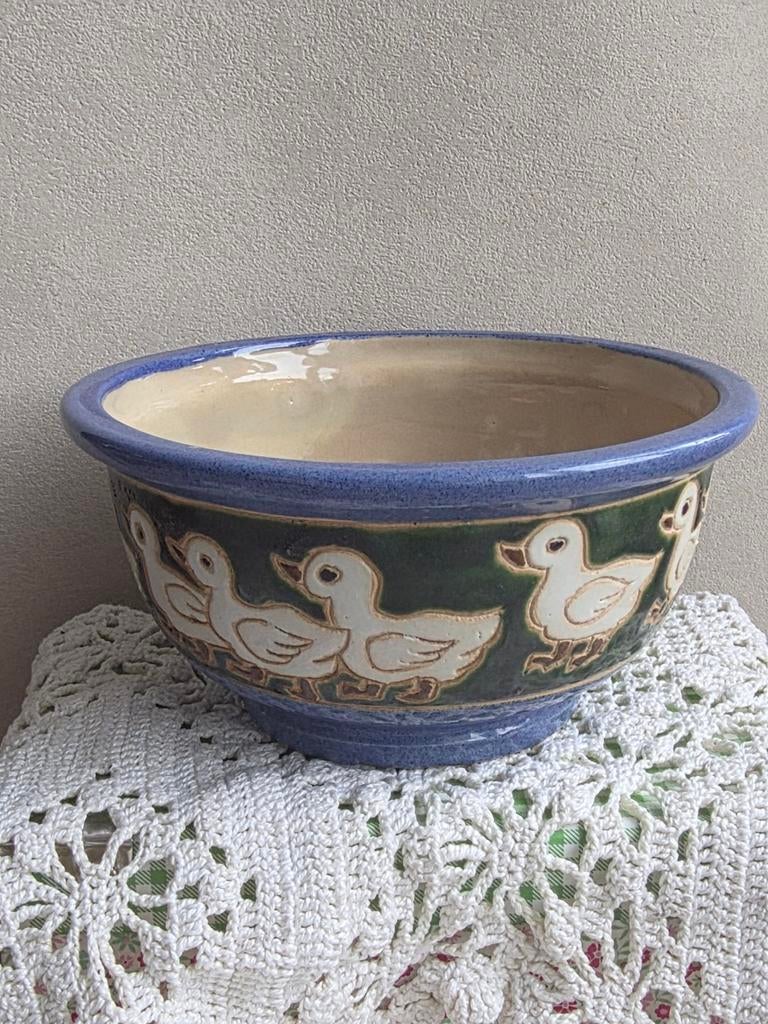 Vintage Eenden Bloempot – Handgemaakte Keramische Jardinière, Verzenden