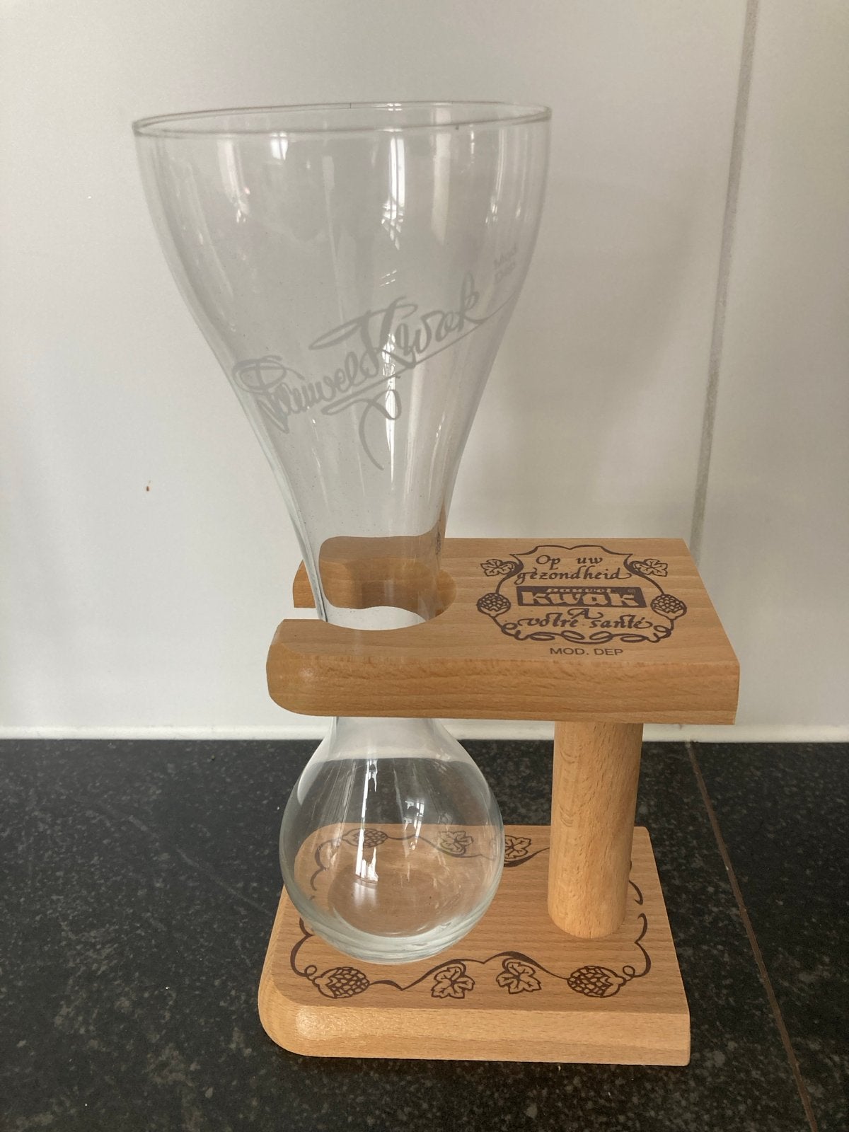 Pauwel Kwak bierglas met houten standaard, Ophalen of Verzenden, Zo goed als nieuw, Overige typen