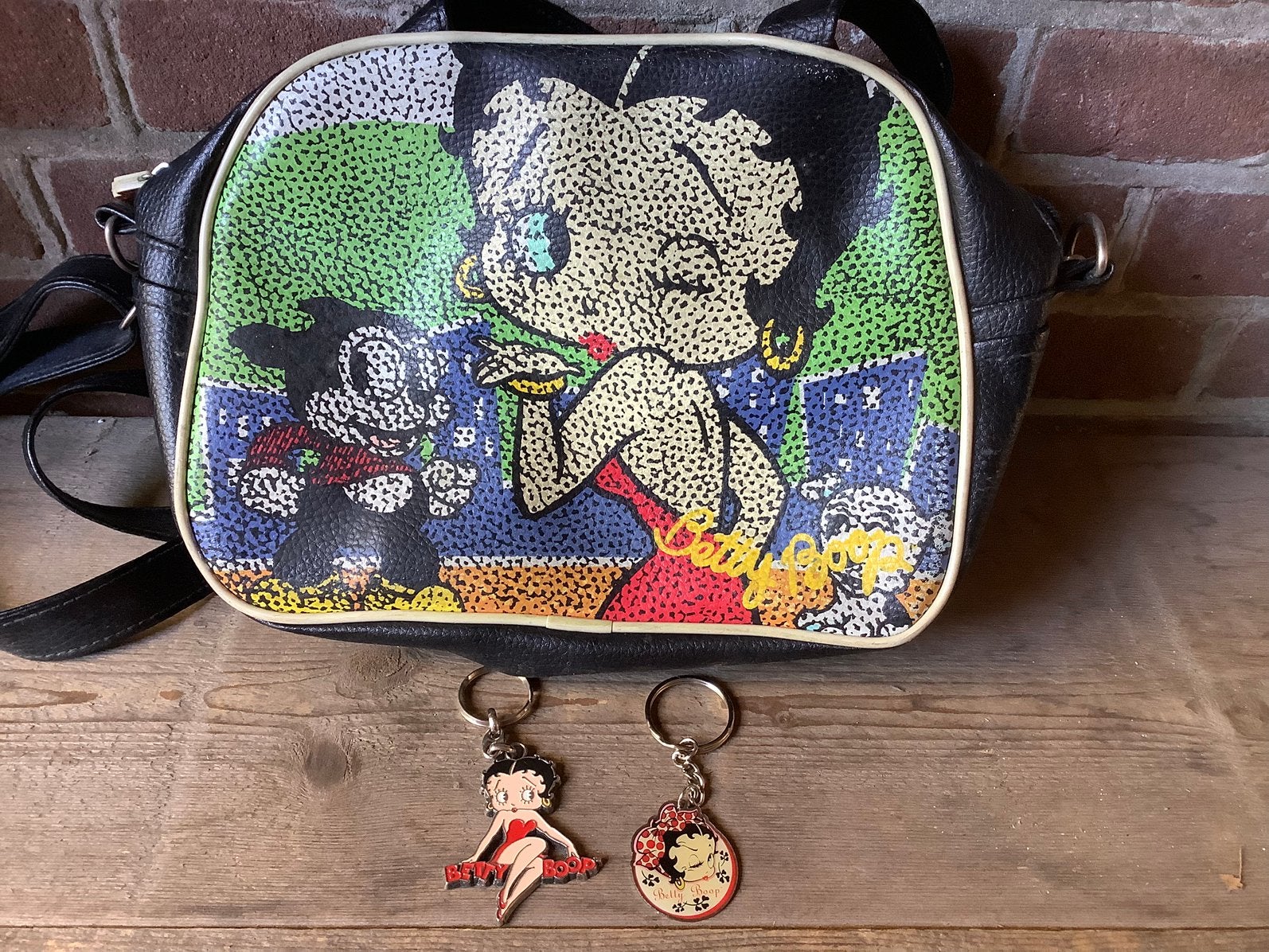 Betty Boop tas en sleutelhangers, Ophalen of Verzenden, Overige figuren, Gebruikt, Gebruiksvoorwerp