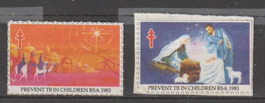 Zuid Africa cinderella's TBC bestrijding 1983, Ophalen of Verzenden, Zuid-Afrika, Gestempeld