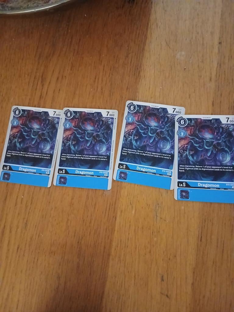 4x Digimon Kaart Dragomon BT6-026 Ultimate Virus Aquabeast, Ophalen of Verzenden, Zo goed als nieuw, Meerdere kaarten