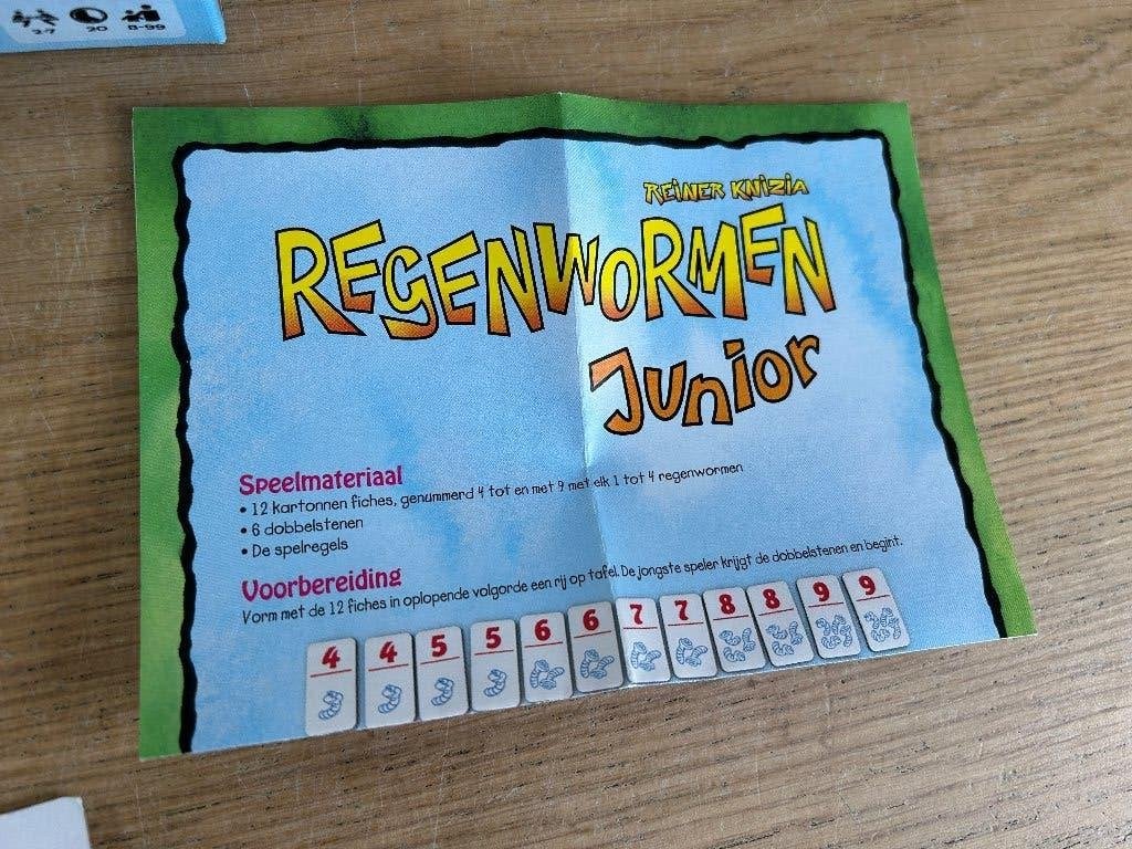 Regenwormen Junior Kaartspel 999 Games, Ophalen of Verzenden, Zo goed als nieuw