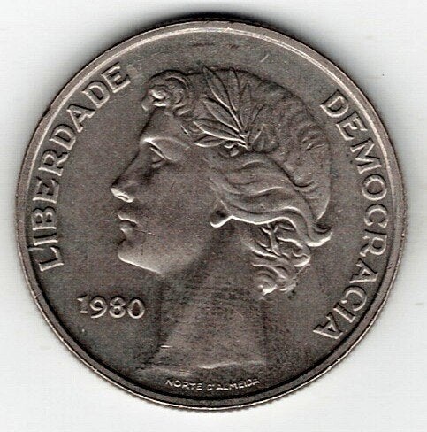 26-1654 Portugal 25 escudo 1980, Postzegels en Munten, Munten | Europa | Niet-Euromunten, Ophalen of Verzenden, Overige landen