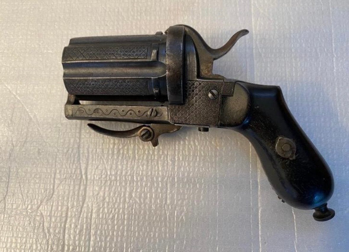 Antieke Pepperbox Lefaucheux Revolver, Ophalen of Verzenden, Gebruikt