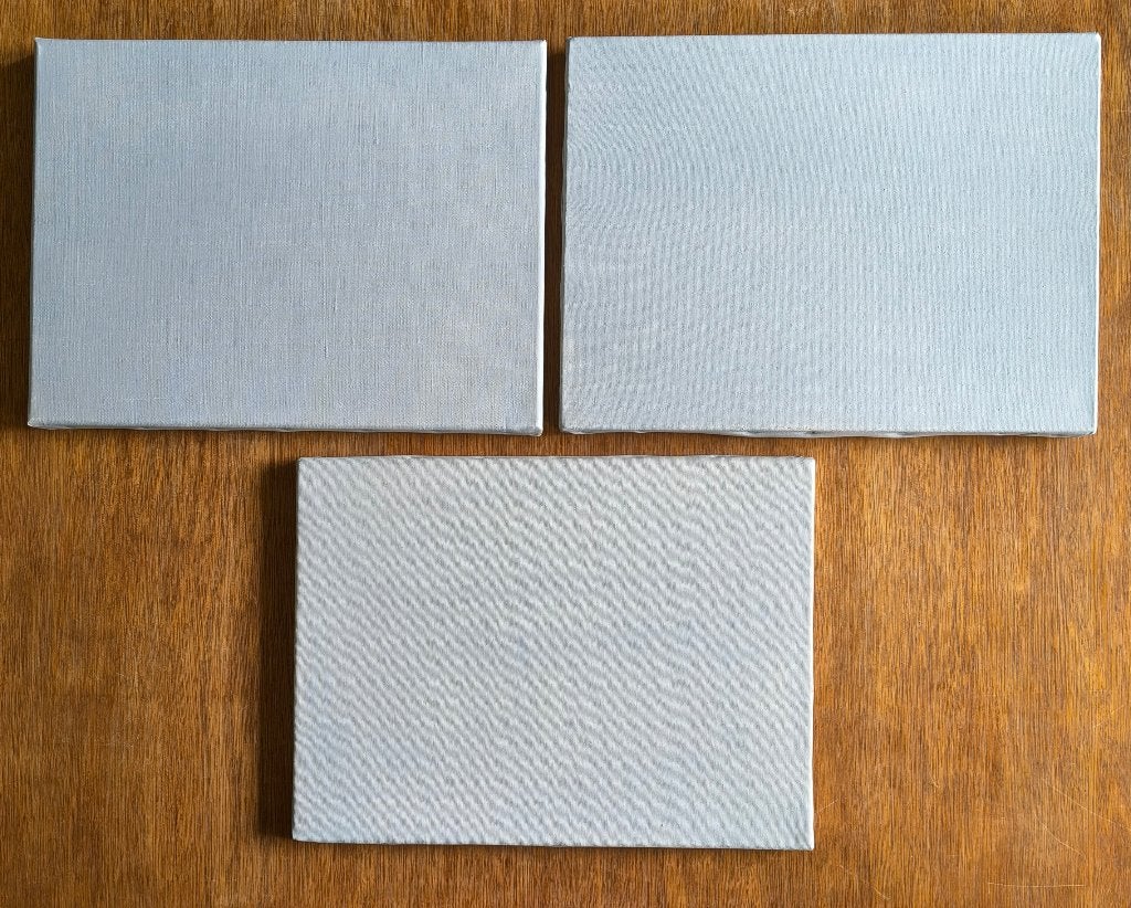 3 opgespannen schildersdoeken 30x40, Ophalen of Verzenden, Nieuw, Overige typen