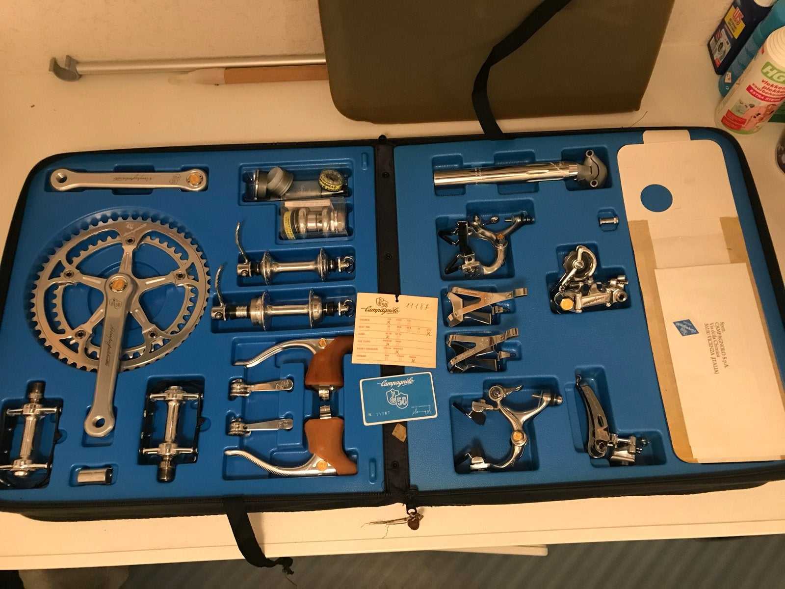 Campagnolo 50th Anniversary Nieuw - Compleet in Koffer, Overige typen, Ophalen of Verzenden, Zo goed als nieuw, Aluminium