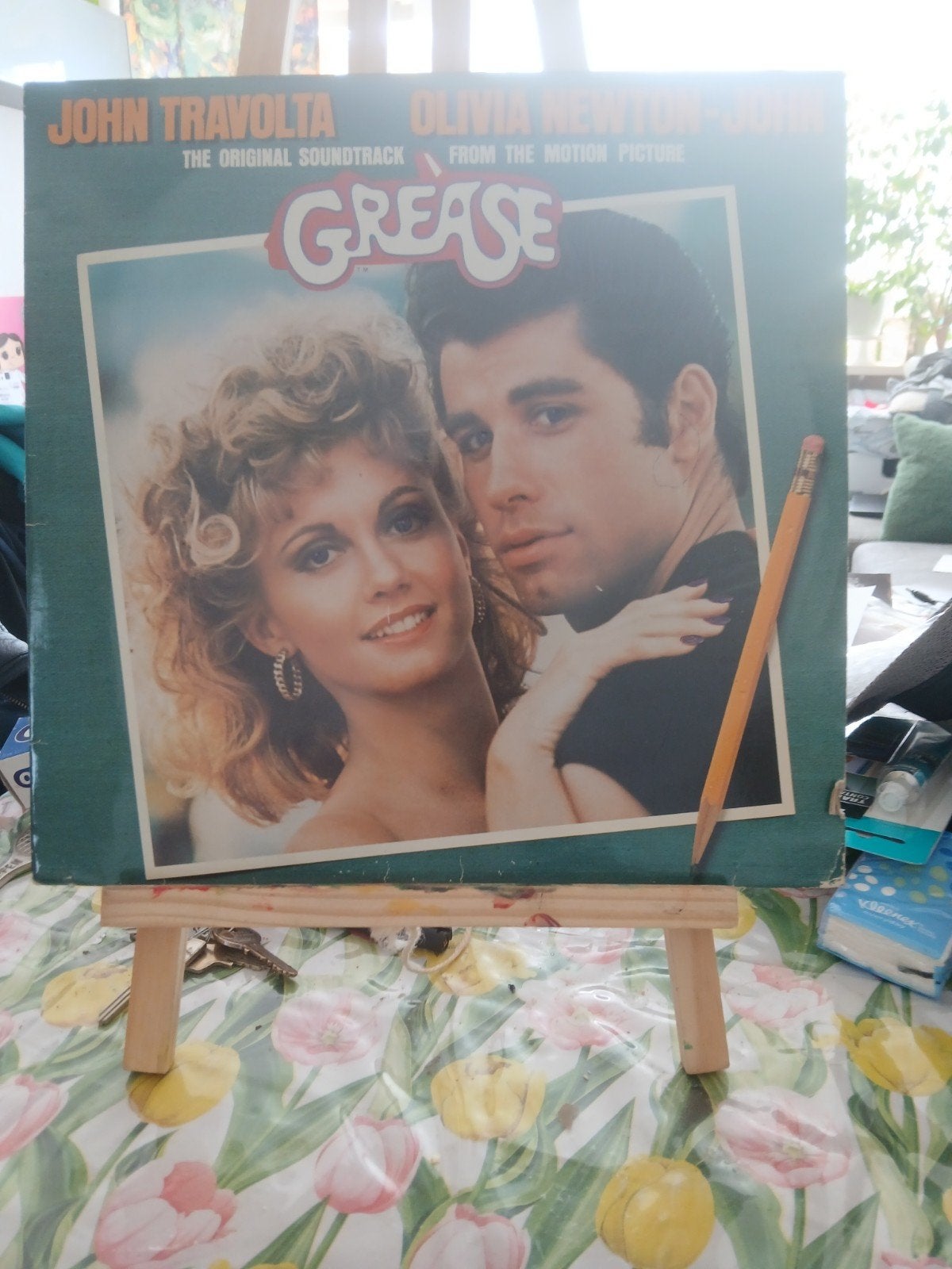 Grease Soundtrack LP - John Travolta & Olivia Newton-John, LP, Film en Theater, Gebruikt, Ophalen of Verzenden