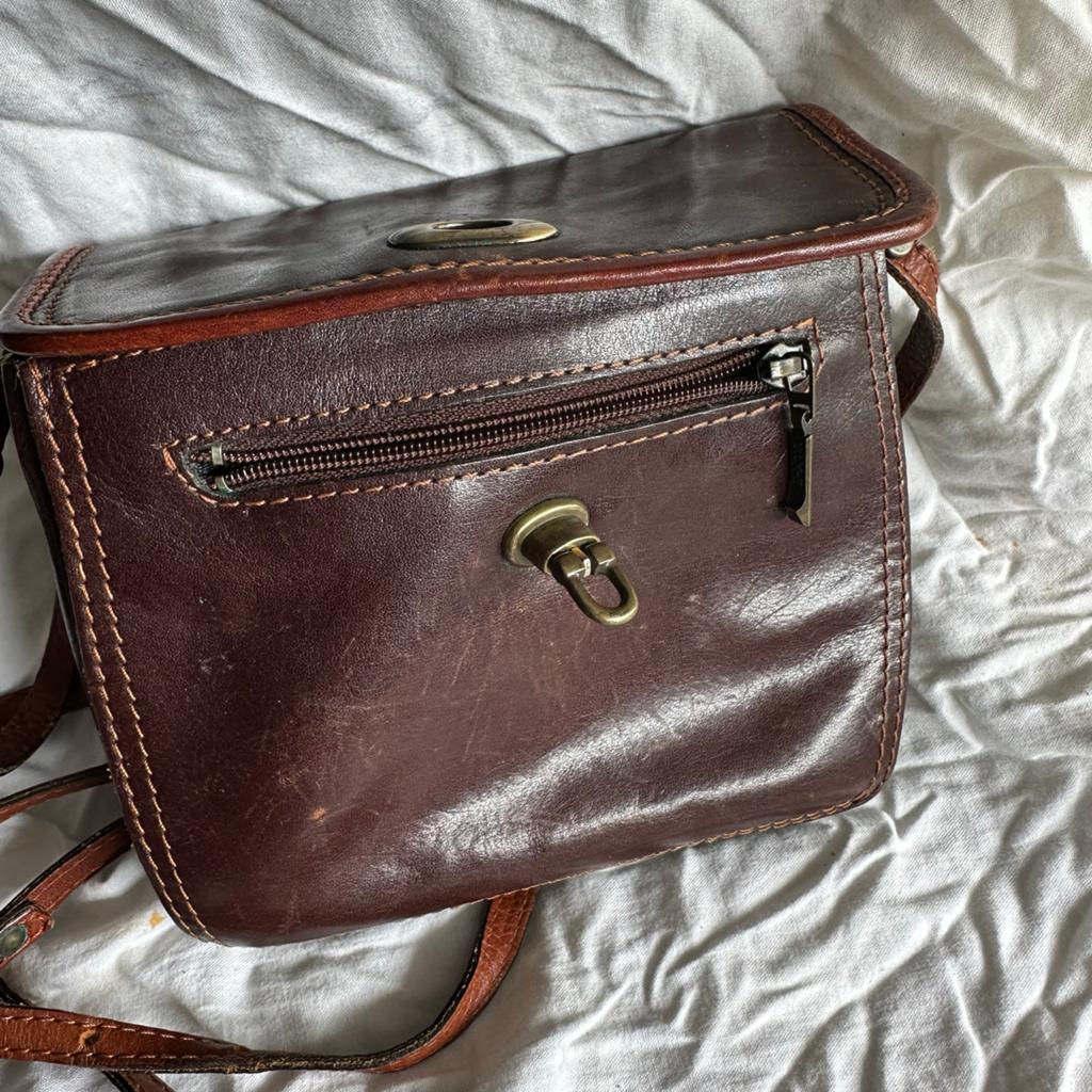 Vintage L.A. Moda Leren Schoudertasje - Bruin, Ophalen of Verzenden, Gebruikt, Bruin, Schoudertasje