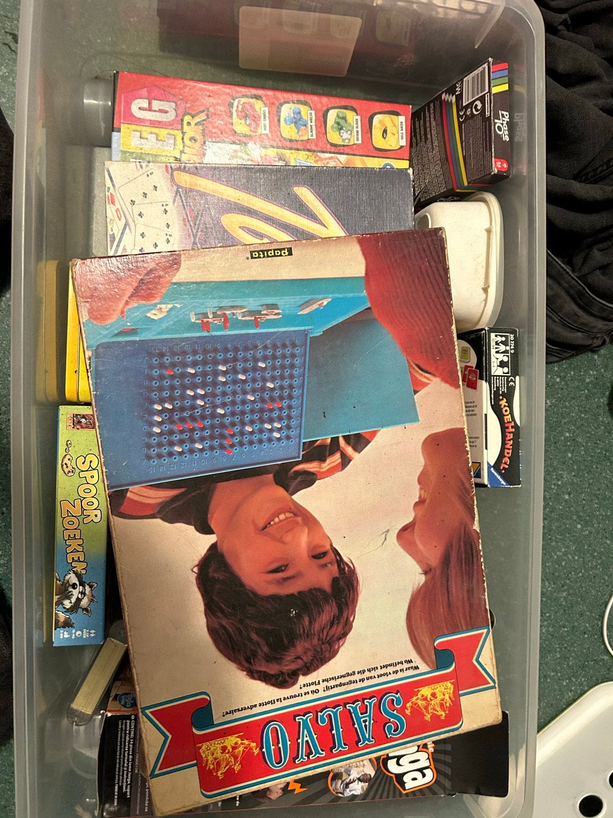 Grote doos vol diverse bordspellen alles voor 40, Een of twee spelers, Ophalen of Verzenden, Gebruikt