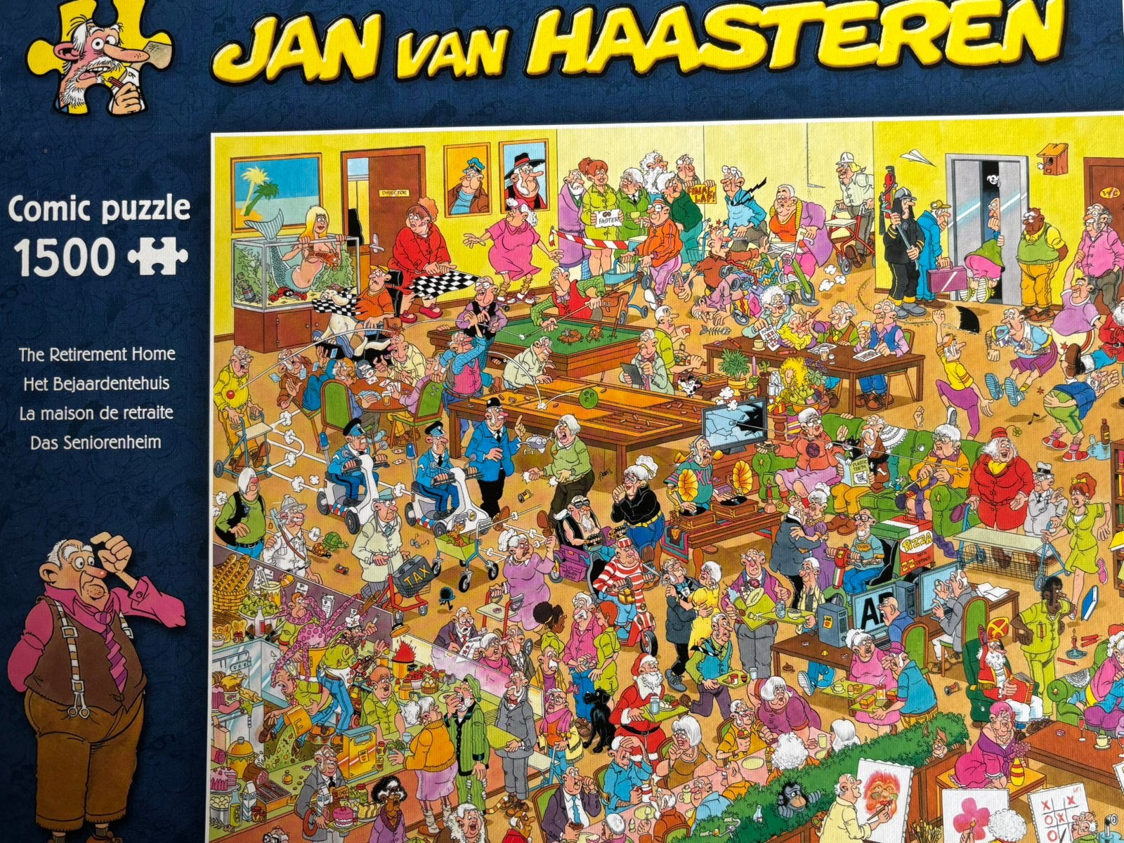 JVH puzzel Het bejaardenhuis 1500 stukjes.Is compleet, Ophalen, 500 t/m 1500 stukjes, Zo goed als nieuw