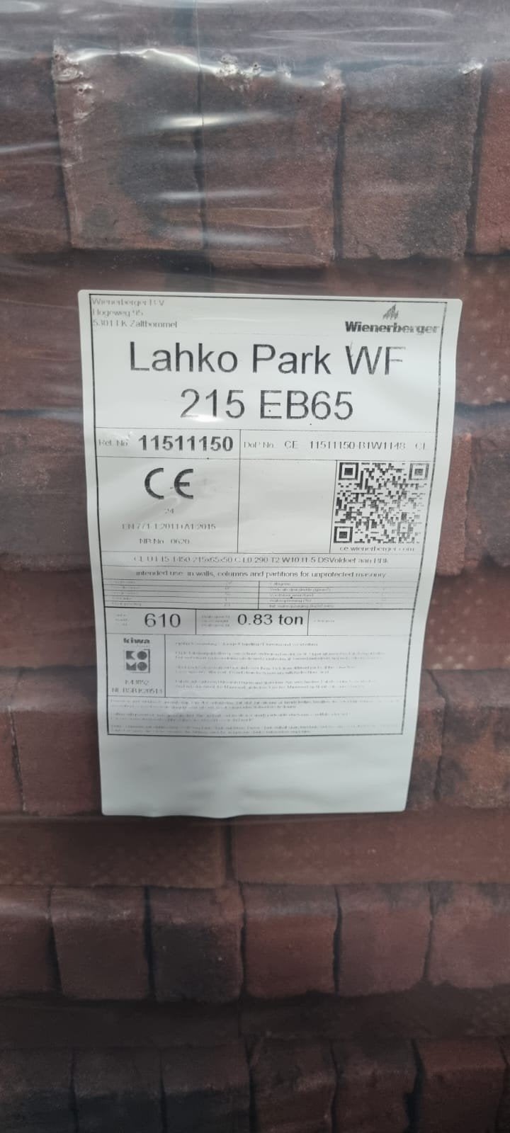 ​Wienerberger Lahko Park WF EcoBrick – 3 volle pakken (24m², Ophalen, Nieuw, Bakstenen
