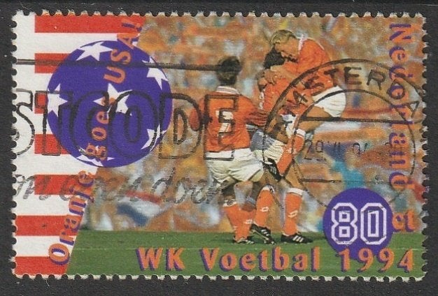 Nederland 1994 1614 WK Voetbal, Gest Amsterdam, Postzegels en Munten, Ophalen of Verzenden, Na 1940, Gestempeld