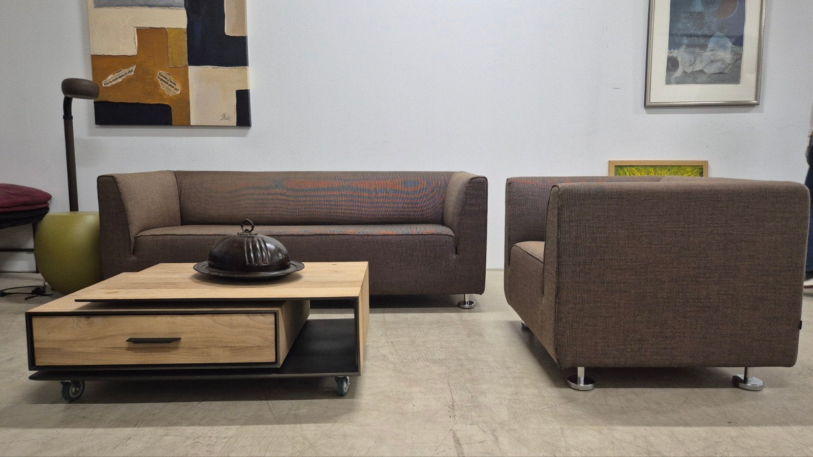 Prachtige Gelderland model 4800 design bank + fauteuil ZGAN, Huis en Inrichting, Banken | Bankstellen, Zo goed als nieuw, Rechte bank