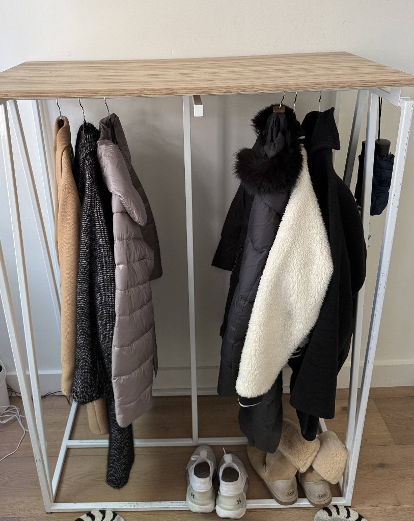 Stevig kledingrek winkel met plank wit (clothing rack), Kleding | Dames, Kledingrekken, Ophalen, Gebruikt