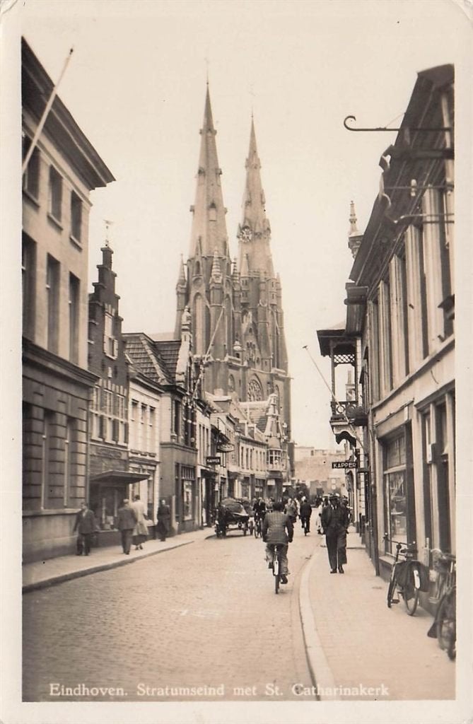 703-278-019 Eindhoven Stratumseind met St Catharinakerk, Verzenden, Voor 1920, Noord-Brabant