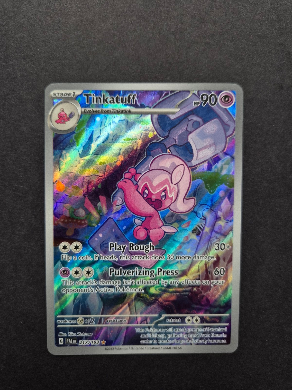 Tinkatuff 217 Pokemon Paldea Evolved, Ophalen of Verzenden, Zo goed als nieuw