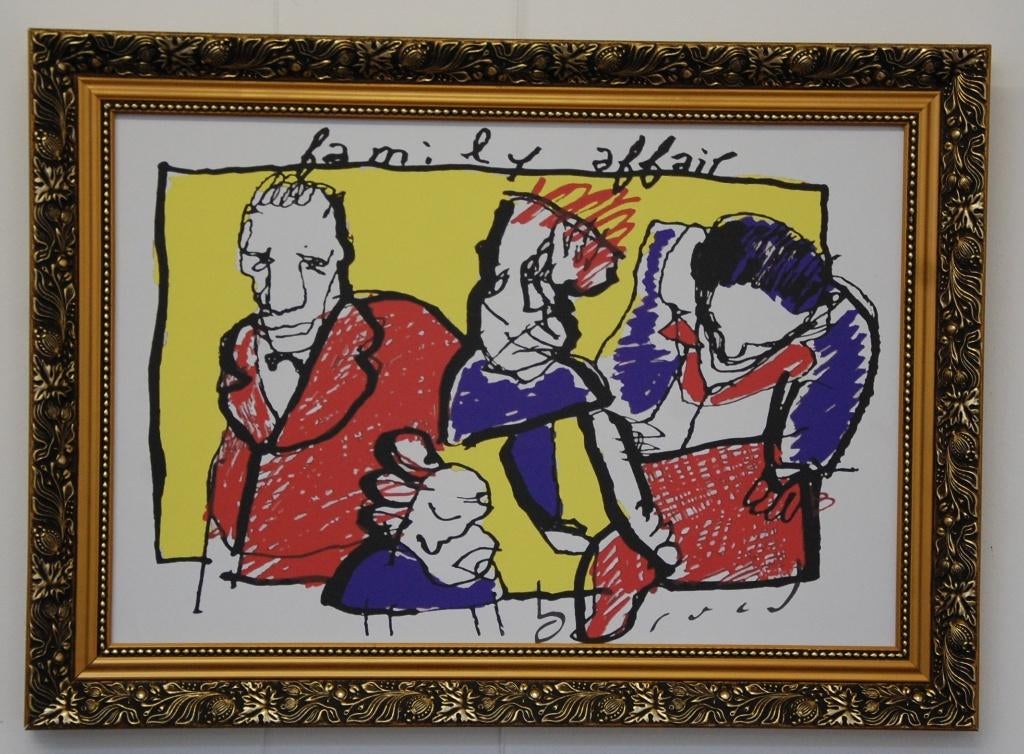 Herman brood schilderij Familiy affair, 70 x 51 cm, Ophalen