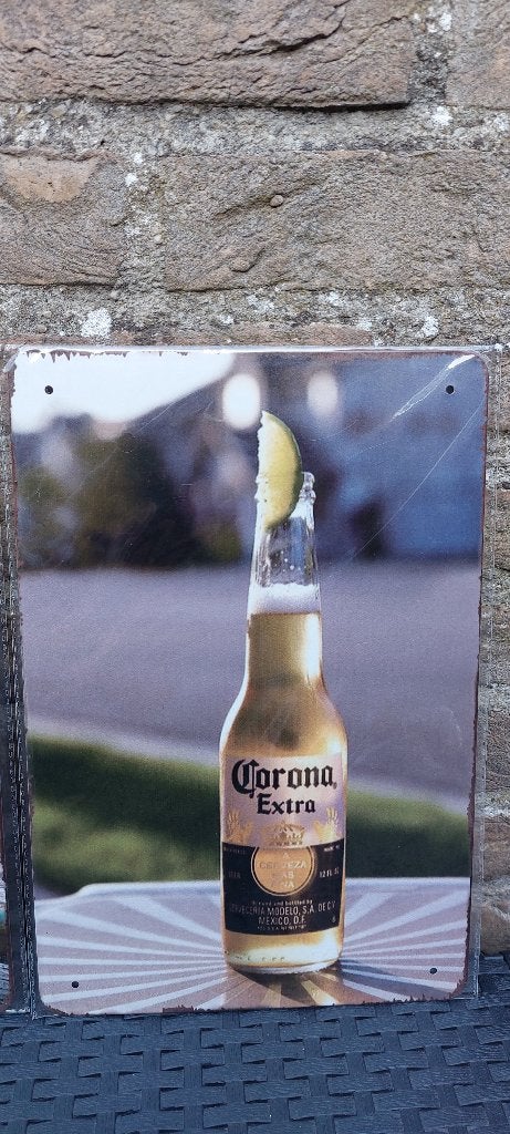 Metalen reclamebord Corona (nr10), Ophalen of Verzenden, Nieuw, Reclamebord, Plaat of Schild, Overige merken