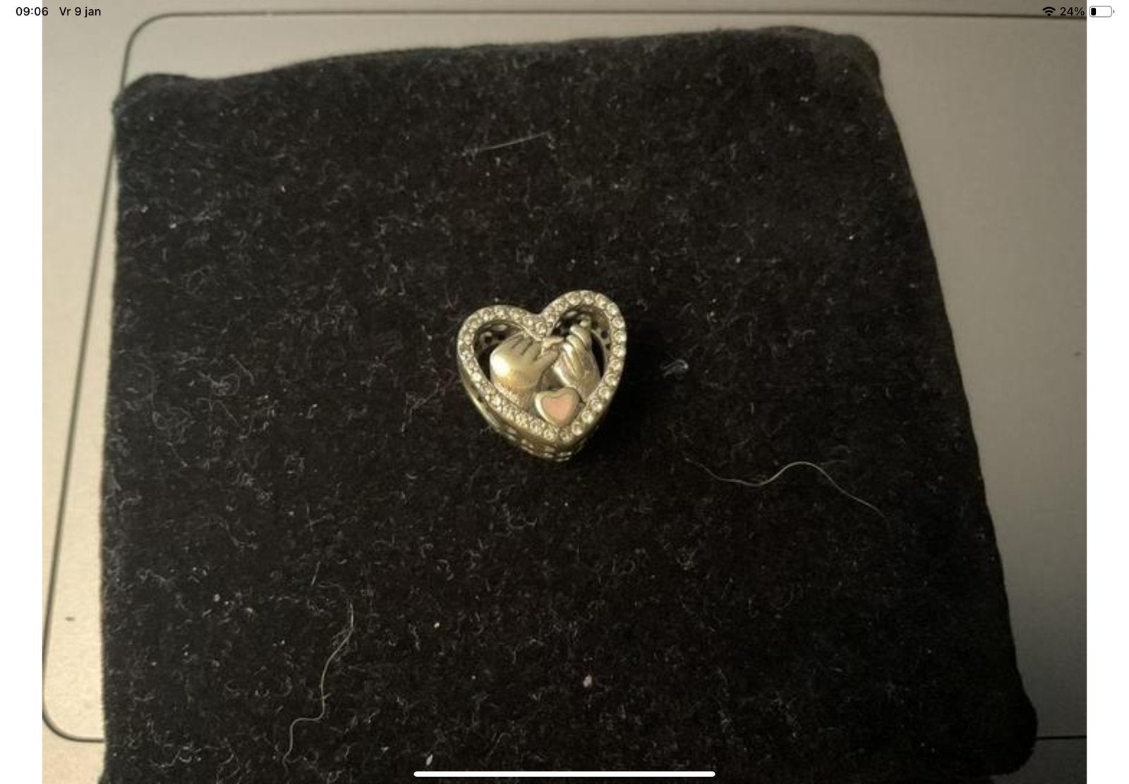 Pandora Bedel Met Verbonden Hartjes, Ophalen of Verzenden, Zo goed als nieuw, Zilver, Pandora