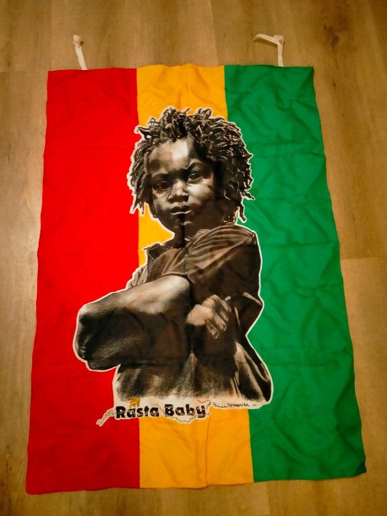 Rasta Baby Jamaica Reggae vintage logo vlag Rare, Ophalen of Verzenden, Zo goed als nieuw