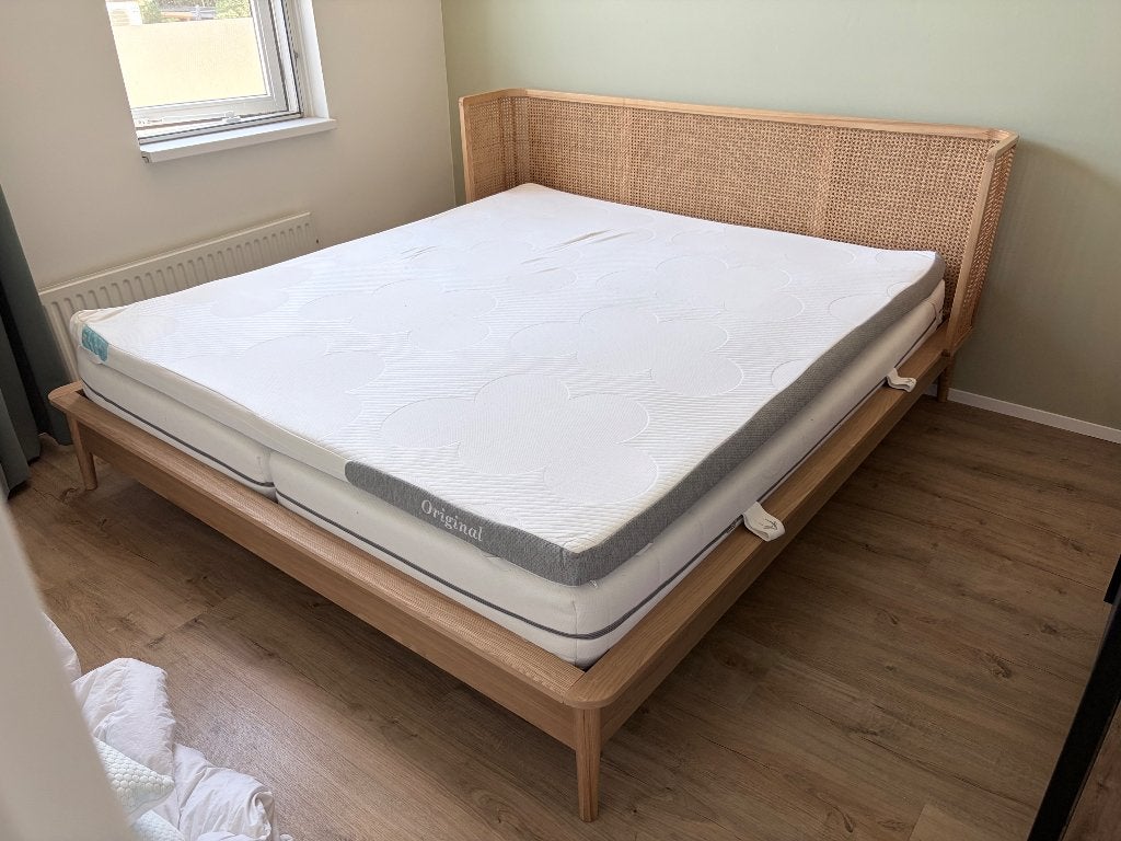 Wehkamp bed Nona 180x200 inc matrassen en topper, Ophalen, Gebruikt, Tweepersoons, 180 cm