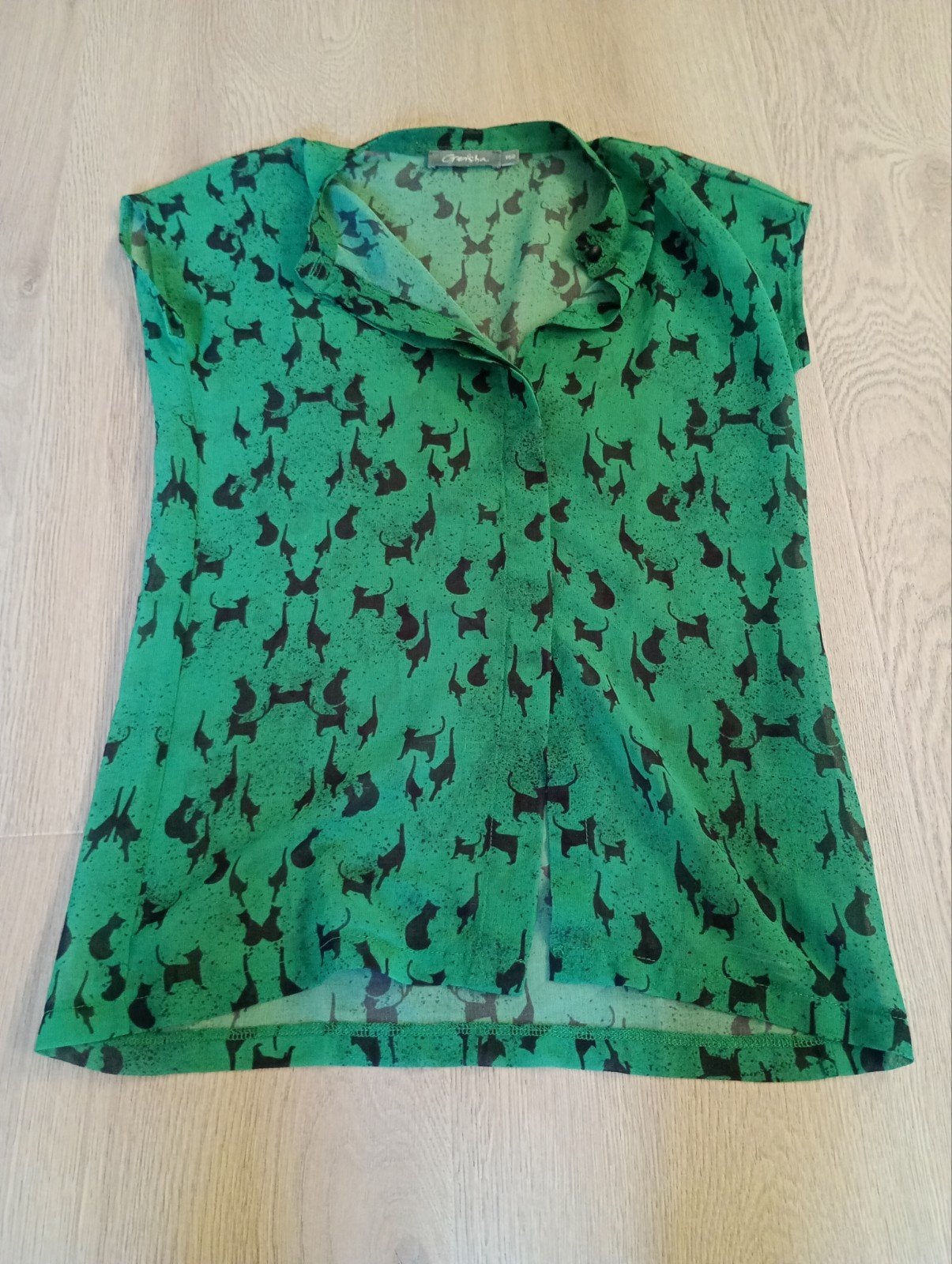 katten T-shirt, Kleding | Dames, Ophalen of Verzenden, Zo goed als nieuw, Maat 34 (XS) of kleiner, Groen