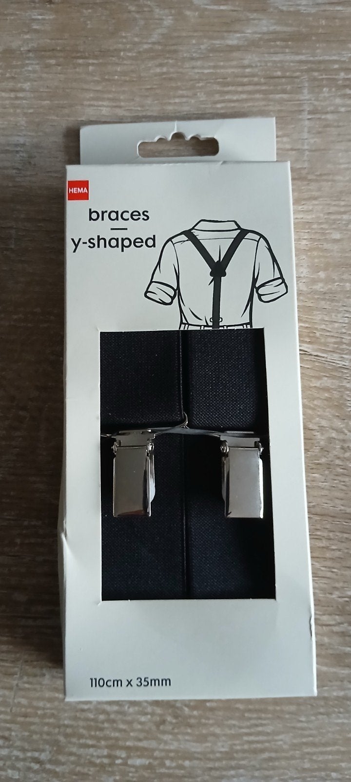 nieuw hema braces Y shaped punts bretels met leren rugstuk, Ophalen of Verzenden, Nieuw, Zwart