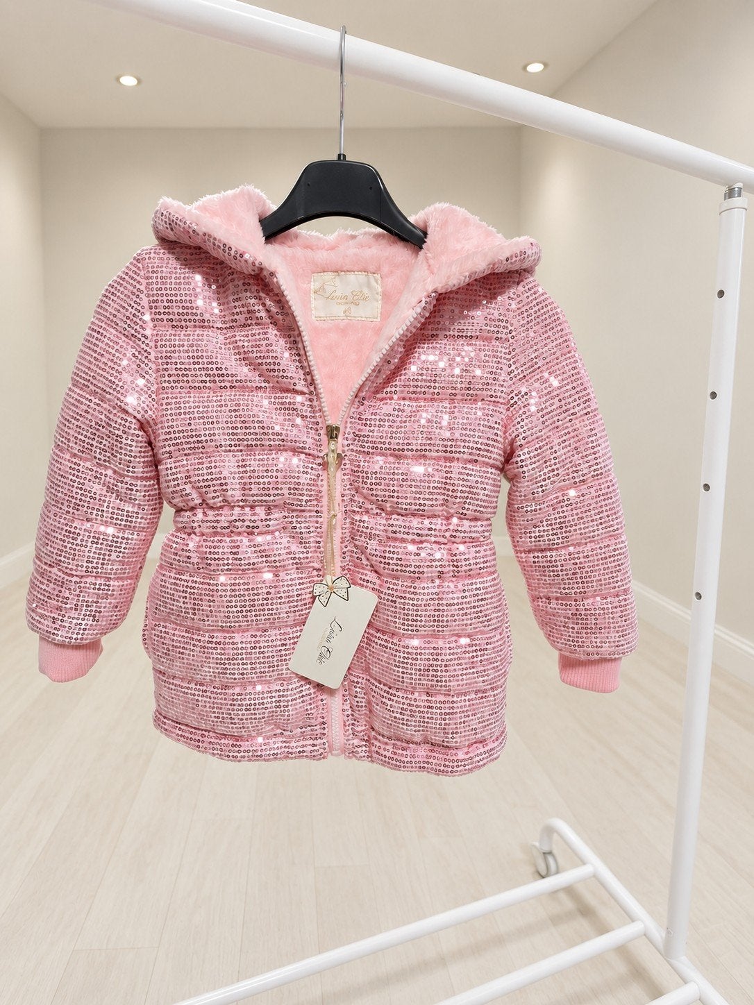 Roze Pailletten Winterjas voor Meisjes - Luisa Chic, Ophalen of Verzenden, Nieuw, Luisa Chic, Meisje