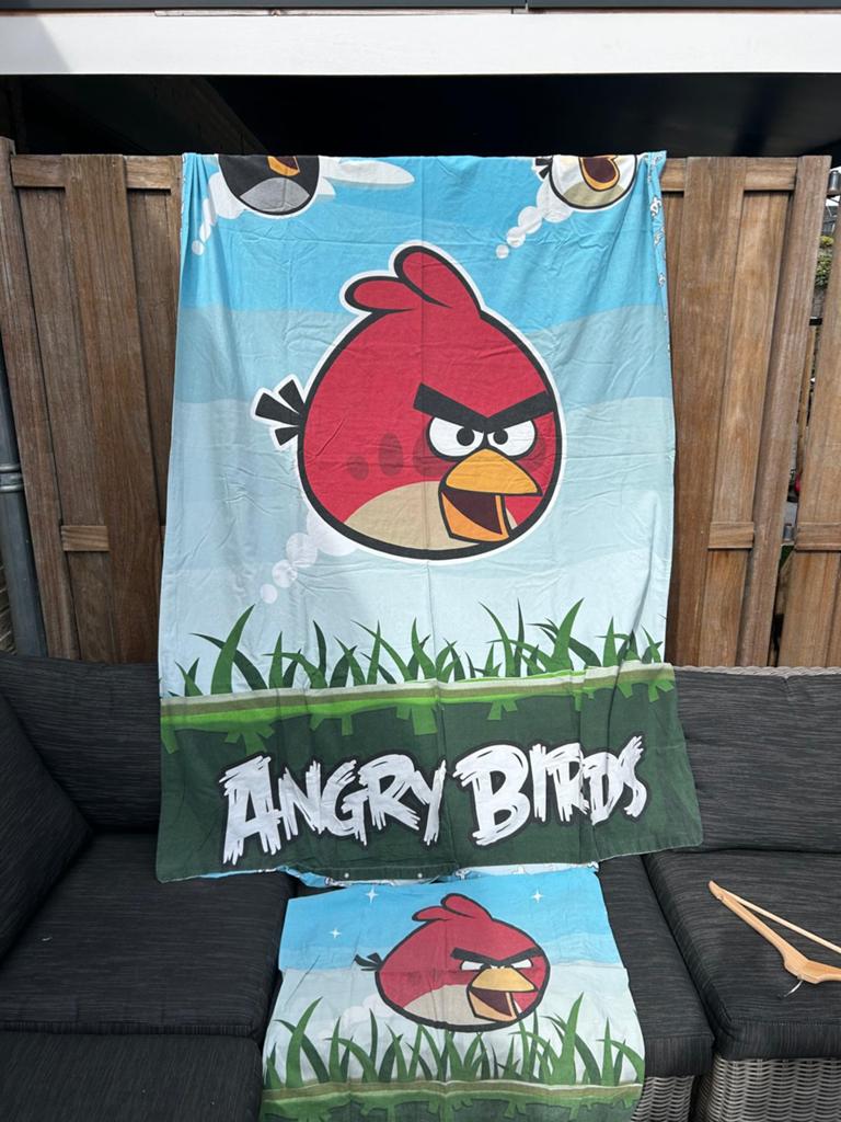 Angry Birds Dekbedovertrek met kussensloop, Gebruikt, Dekbedovertrek, Ophalen of Verzenden, Jongetje of Meisje