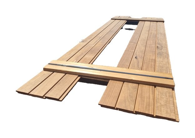 1.89 m2 channelsiding rabat - hardhout geschaafd - nr: HP12, Ophalen, Planken, Nieuw, Hardhout