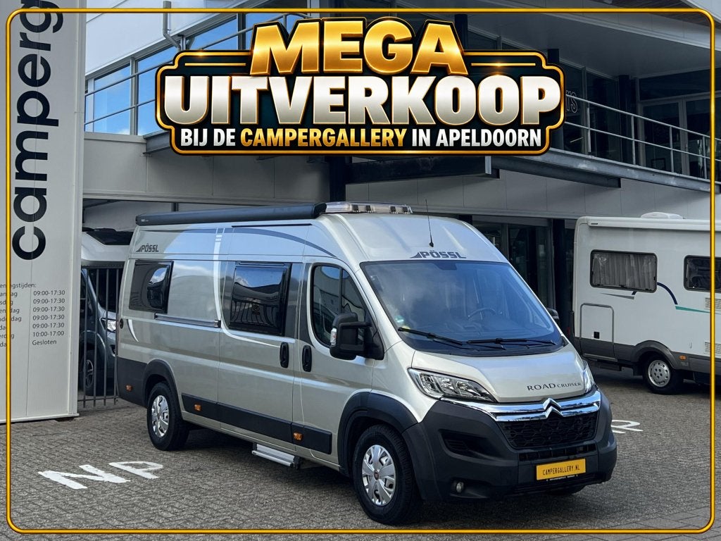 Pössl Roadcruiser 640 ENKELE BEDDEN 163pk TREKHAAK CAMERA, Caravans en Kamperen, Pössl, Tot en met 2, 6 tot 7 meter, Bedrijf