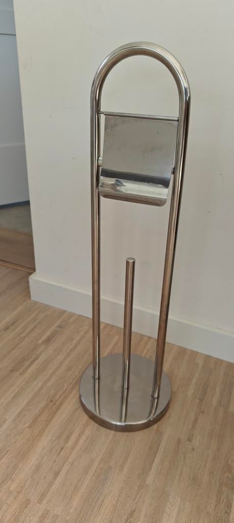 Modern RVS Toiletrolhouder - 75cm hoog, Ophalen of Verzenden, Gebruikt, Grijs, Handdoekenrek