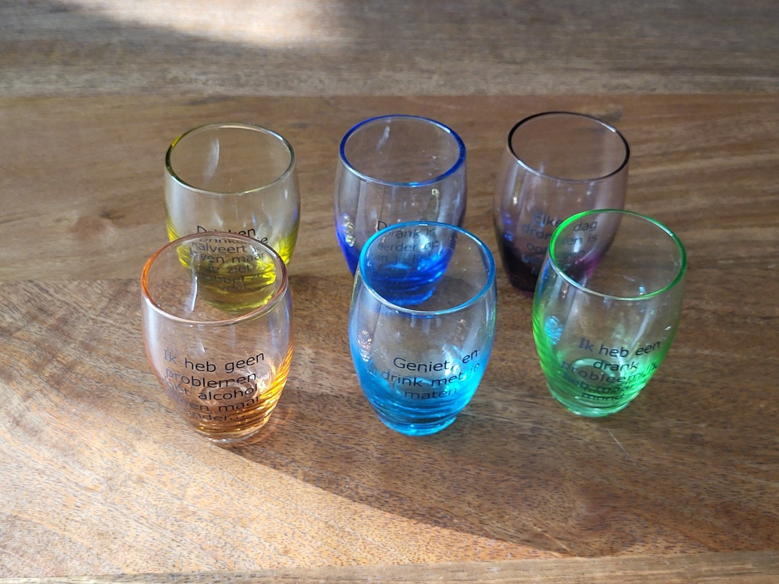 Shotglazen met tekst, Verzamelen, Ophalen of Verzenden, Overige typen