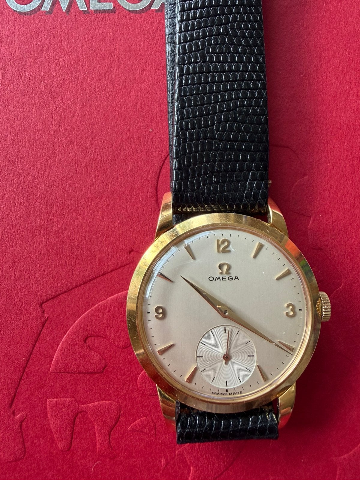 Omega 18 k Tresor met Omega gesp en band, Sieraden, Tassen en Uiterlijk, Horloges | Antiek, Met bandje, Verzenden, Polshorloge