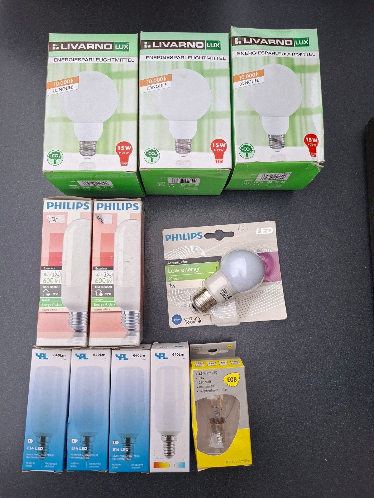 Diverse LED-lampen en spaarlampen - Philips, Livarno Lux, Ophalen, Kunststof, Philips, Meerkleurig