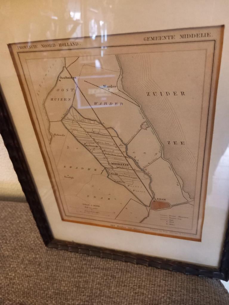 Oude ets litho middelie edam warder  Oosthuizen, Ophalen of Verzenden