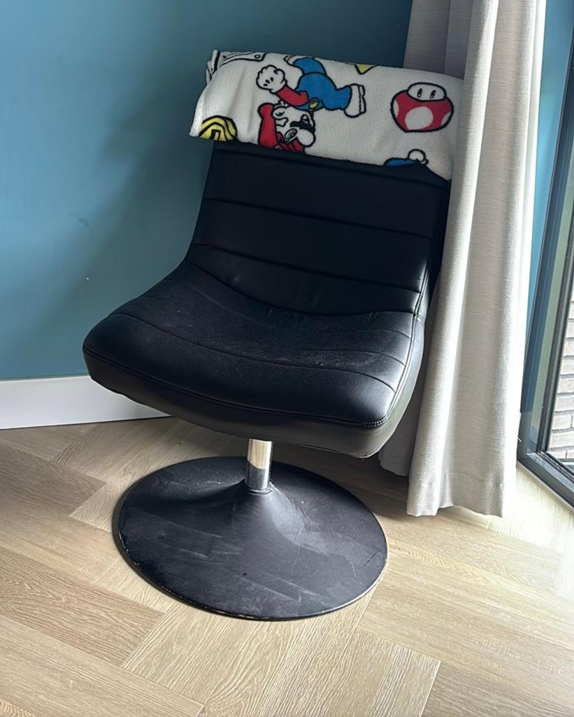 Draaistoel, Huis en Inrichting, Ophalen, Gebruikt, Zwart, Eén