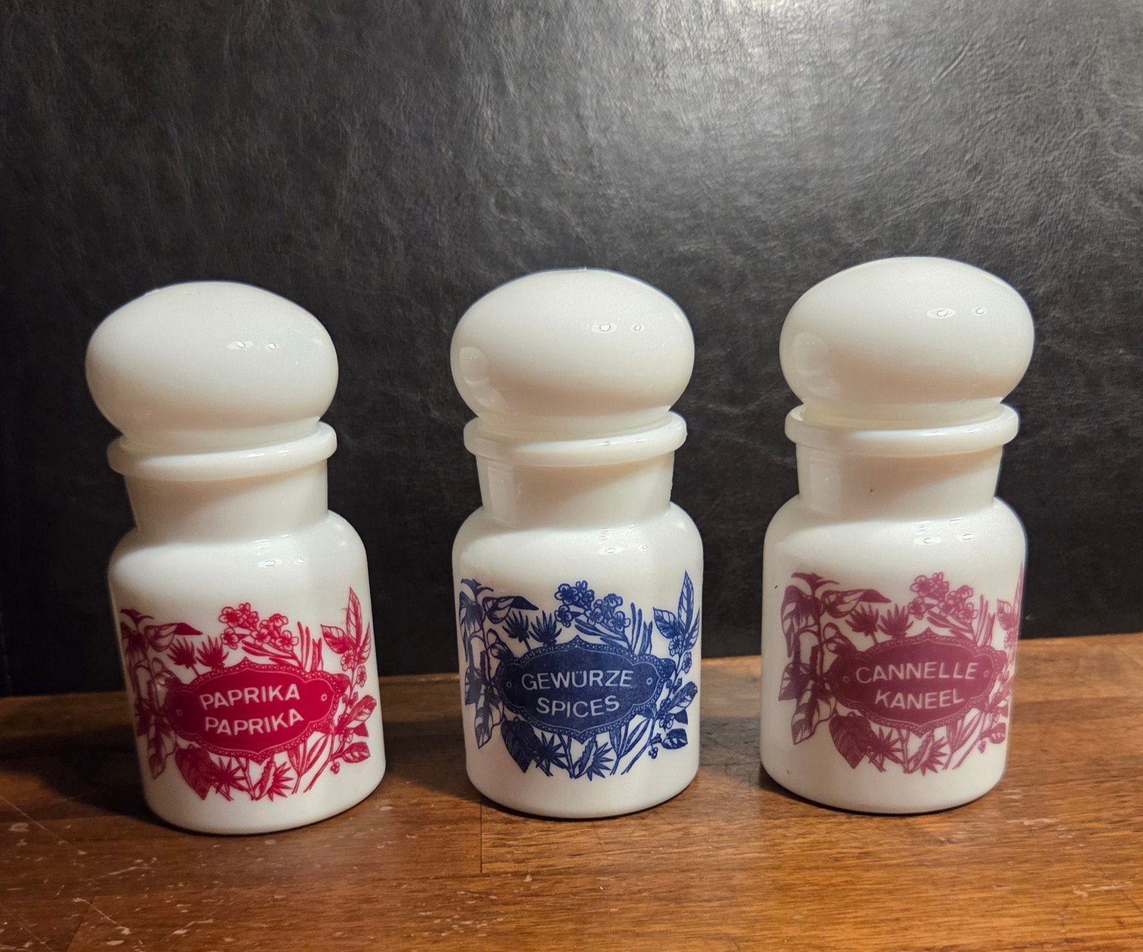 Vintage kruidenpotjes: set 3 stuks, Ophalen of Verzenden, Zo goed als nieuw