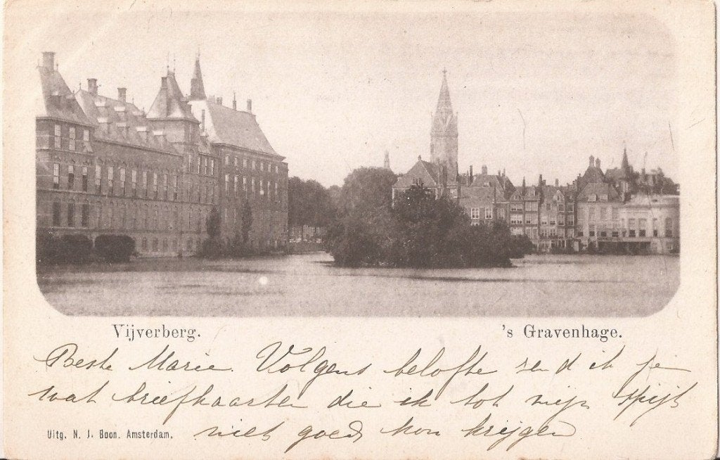 's Gravenhage Vijverberg ca. 1900 Uitg. N.J. Boon, Ophalen of Verzenden, Voor 1920, Ongelopen, Zuid-Holland