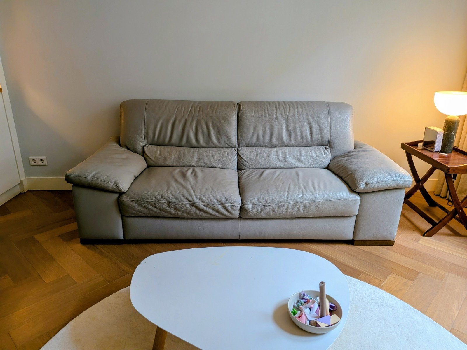 Natuzzi leather sofa, Ophalen, Gebruikt