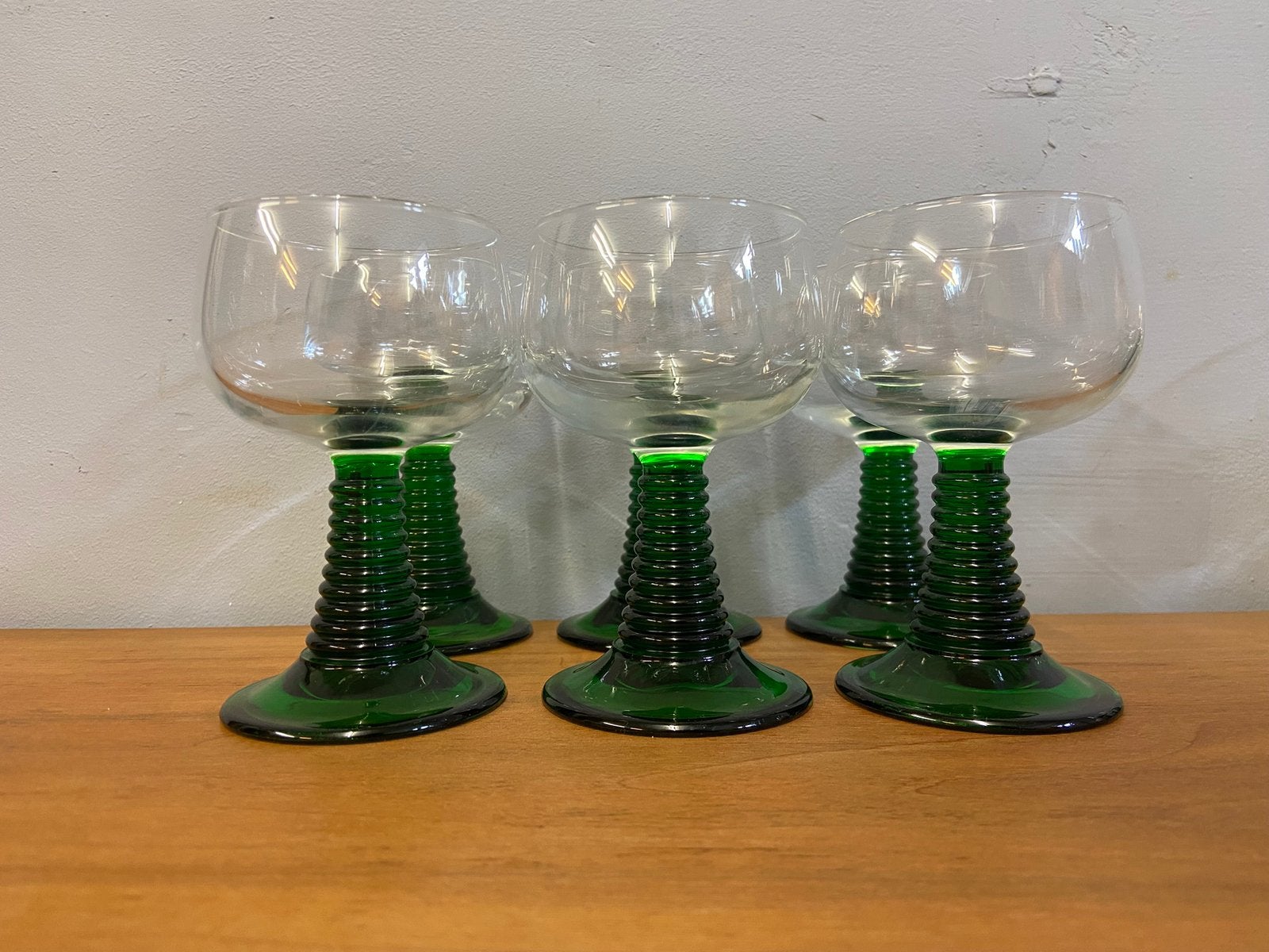 2 x 6 roemer glaasjes klein model vintage retro, Glas of Glazen, Vintage, Ophalen of Verzenden, Nvt