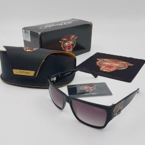 Zonnebril Ed Hardy Tiger Mouth Black 58-15-135, Overige merken, Zonnebril, Zwart, Nieuw