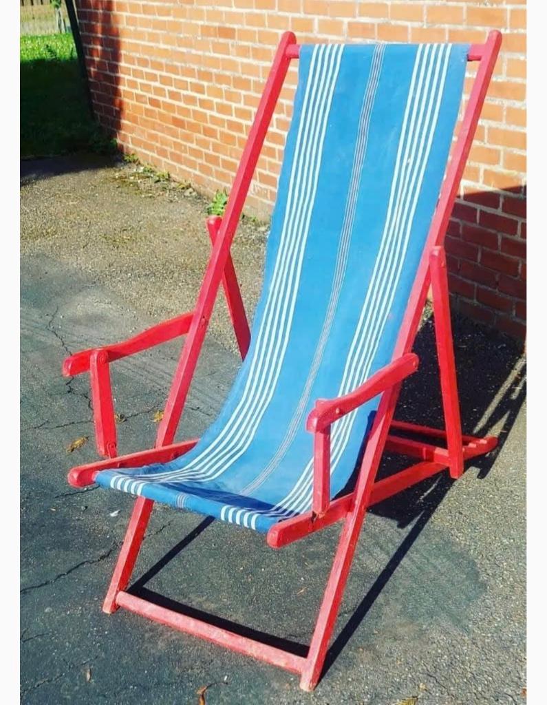 Strandstoel transat jaren 60-70, stukprijs, Ophalen, Gebruikt, Hout
