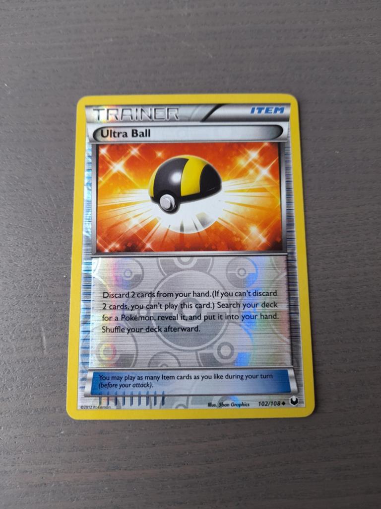 Dark explorers 102/108 ultra ball reverse, Ophalen of Verzenden, Gebruikt, Losse kaart, Foil