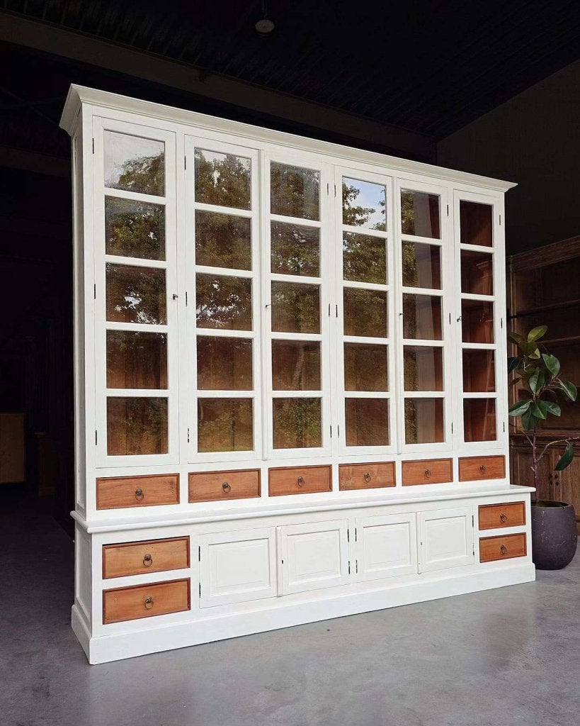 Geweldige antieke winkelkast | Apothekerskast teakhout #0499, Gebruikt, -, 200 cm of meer, -