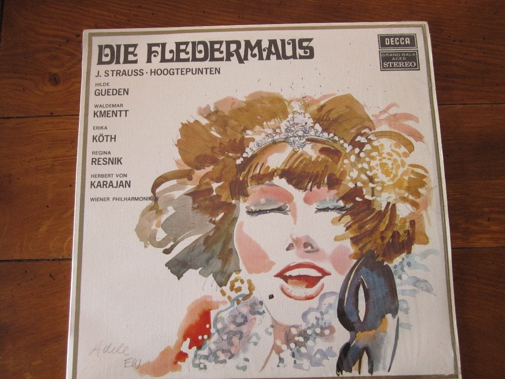 Die Fledermaus , J. Strauss , Herbert von Karajan , LP, Cd's en Dvd's, Vinyl | Klassiek, LP, Opera of Operette, Inclusief binnenhoes